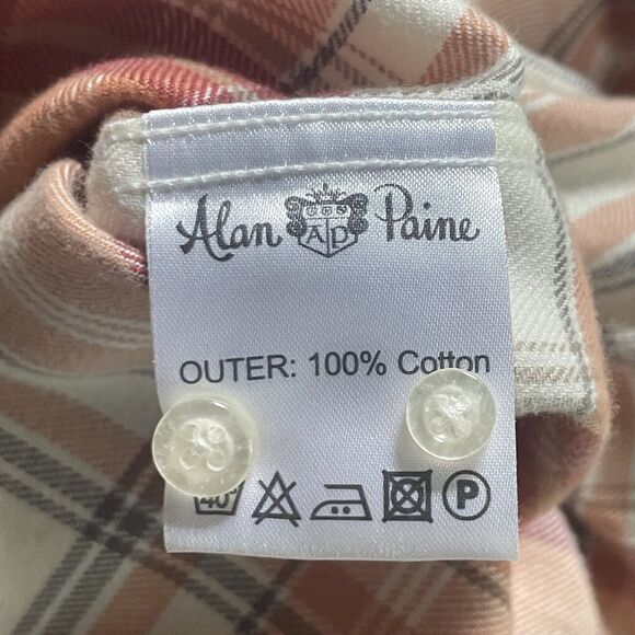 NWOT Alan Paine England Modern LS Button Up Shirt Plaid Red & Orange XL Men - Picture 5 of 9